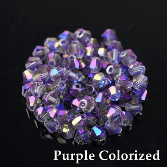 U8MO 3mm 4mm 6mm 8mm Bicone Faceted Crystal Glass Loose Crafts Beads Jewelry Making-#108 Purple Colorized-3mm (100pcs)