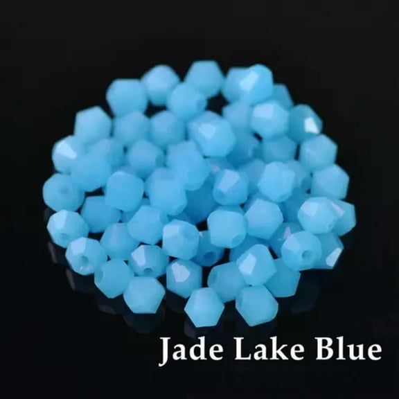U8MO 3mm 4mm 6mm 8mm Bicone Faceted Crystal Glass Loose Crafts Beads Jewelry Making-#205 Jade Lake Blue-4mm (100pcs)