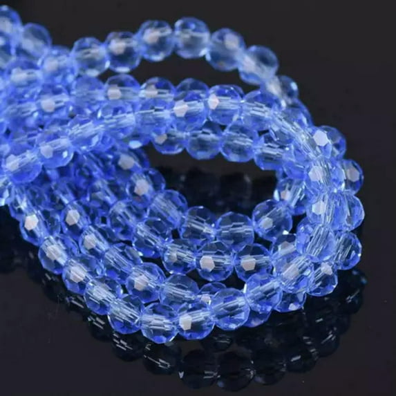 U8MO 3mm 4mm 6mm 8mm Round 32 Facets Crystal Glass Loose Crafts Beads Wholesale Lot-Blue-8mm (72pcs)