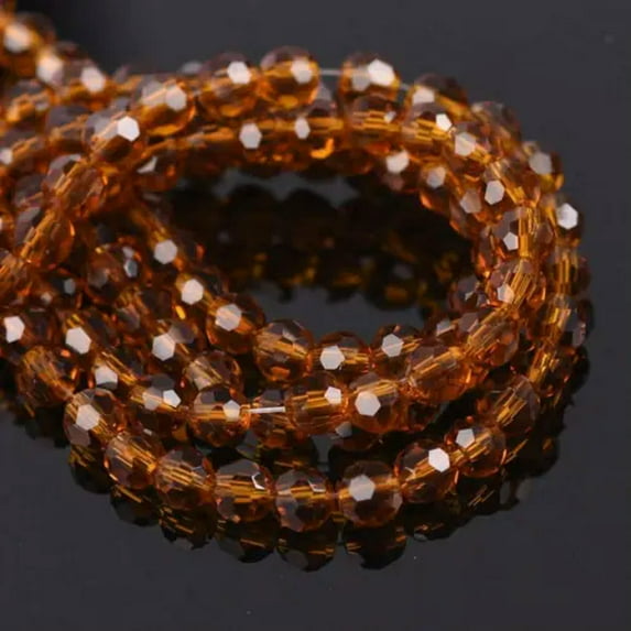 U8MO 3mm 4mm 6mm 8mm Round 32 Facets Crystal Glass Loose Crafts Beads Wholesale Lot-Deep Brown-4mm (100pcs)