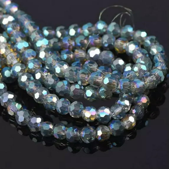 U8MO 3mm 4mm 6mm 8mm Round 32 Facets Crystal Glass Loose Crafts Beads Wholesale Lot-Green Colorized-6mm (100pcs)