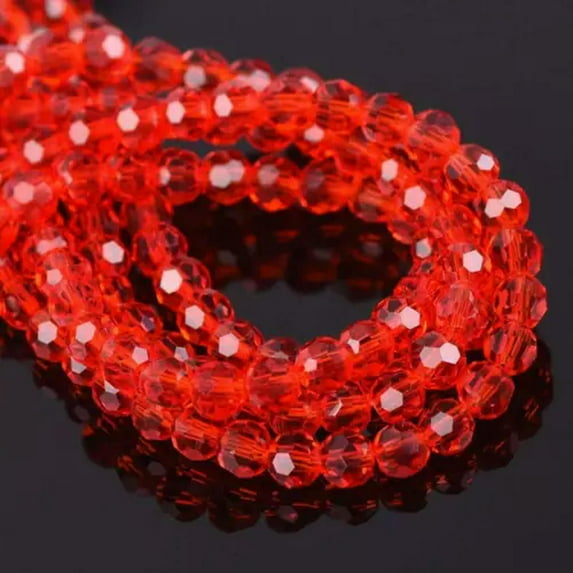 U8MO 3mm 4mm 6mm 8mm Round 32 Facets Crystal Glass Loose Crafts Beads Wholesale Lot-Red-8mm (72pcs)
