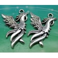 thumbnail image 1 of U8MO 4/10/30/50pc retro style Fire phoenix alloy charm pendants DIY material 35x22mm-ancient silver-30pcs, 1 of 3