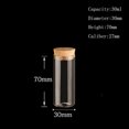 thumbnail image 1 of U8MO 4~120ml Cork Stopper Glass Vial Jars Transparent Bung Test Tube Bottle Crafts-21# 30*70mm 30ml, 1 of 9