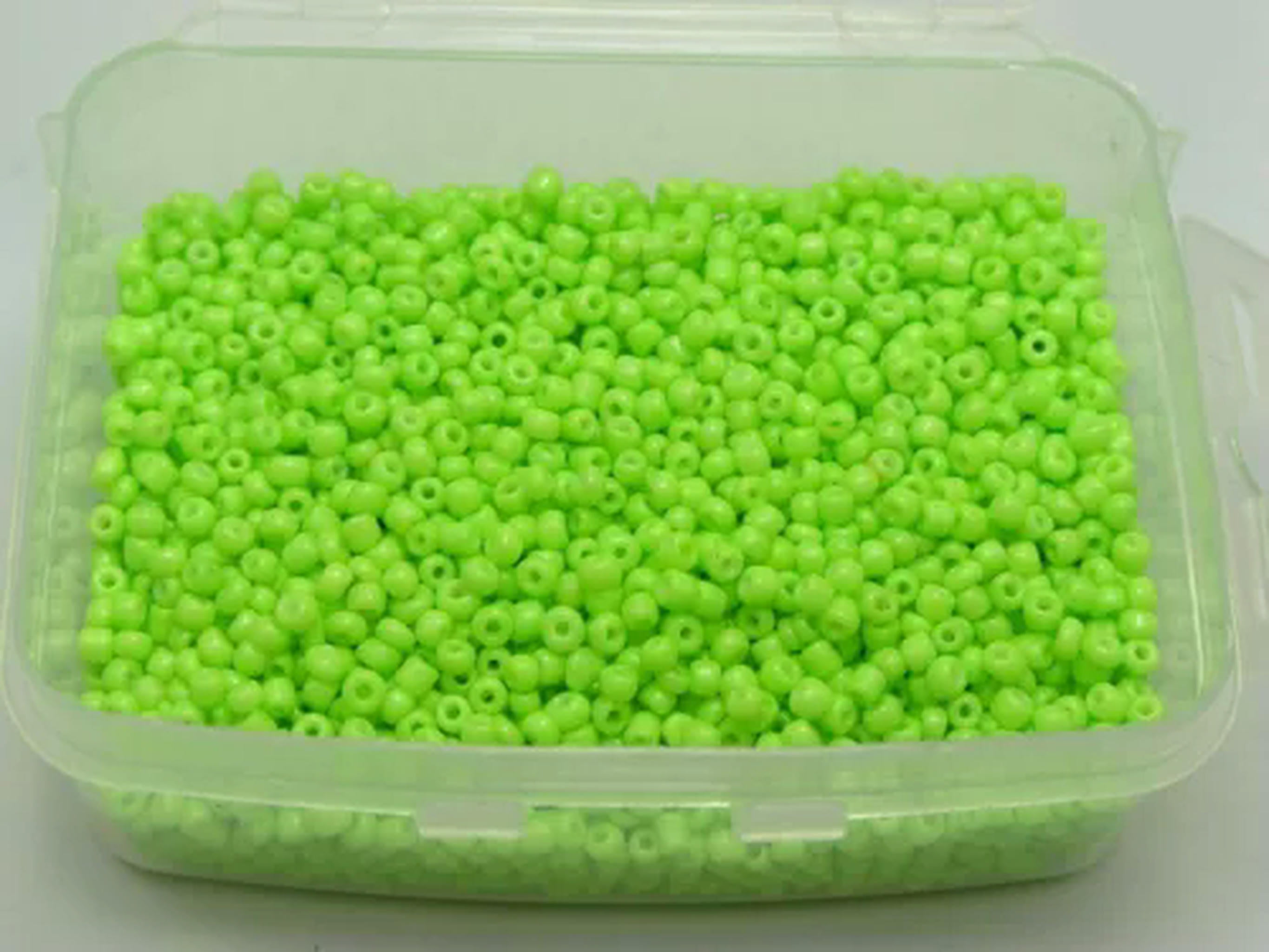 U8MO 4 Boxs of 5000 Neon Color Glass Opaque Beads 2mm (10/0) Pick your Color-Neon Green