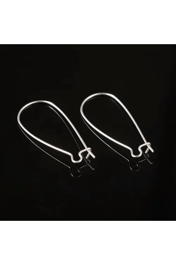 4 Kidney Earring Wires Silver Ear Wires Dangle Earwires Long