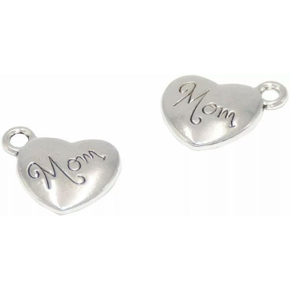 U8MO 4 Mom Heart Charms Word Charms Pendants Inspirational Mothers Day Findings