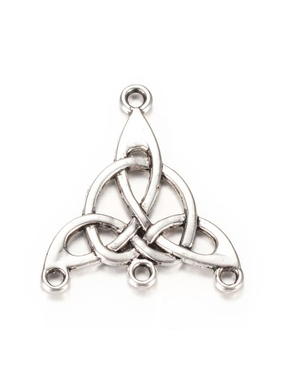 4 Silver Charms Chandelier Components Connector Pendants Triangle Link Findings