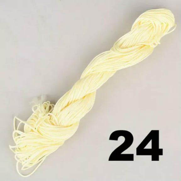 U8MO 40 Meters Nylon String Chinese Knotting Thread A 1mm Macrame Rattail Cord -24# Ivory