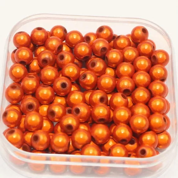 U8MO 400 Pcs 3D Illusion Acrylic Miracle Round beads 6mm Spacer Color for Choice-Orange