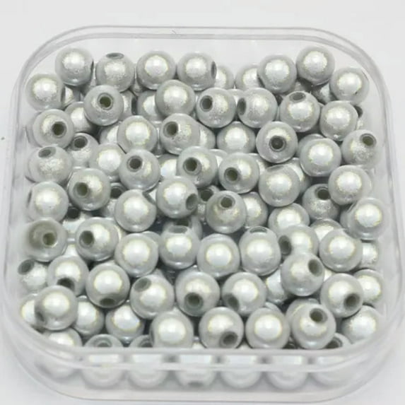 U8MO 400 Pcs 3D Illusion Acrylic Miracle Round beads 6mm Spacer Color for Choice-White/Silver