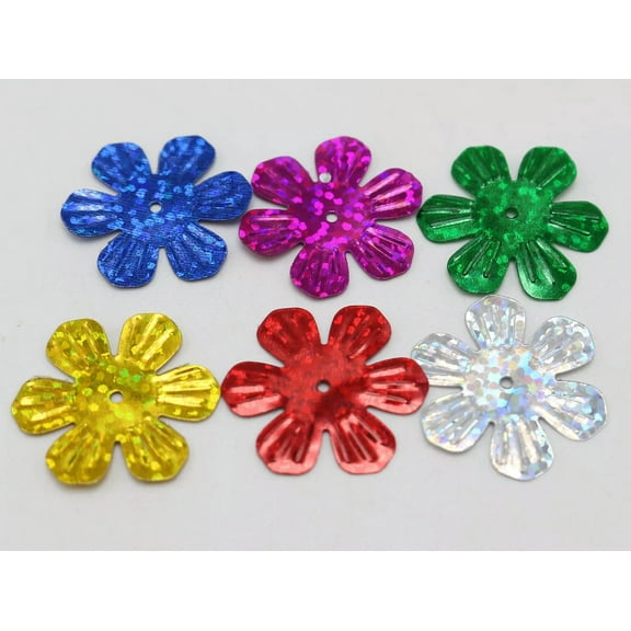 U8MO 420 Mixed Color 24mm Large Flower Loose sequins Paillettes Hole Sewing Wedding