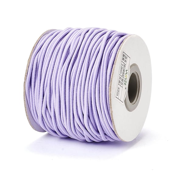 U8MO 43yds/Roll Elastic Cords Stretchable Threads Nylon Outside Rubber Inside 2mm-Lilac