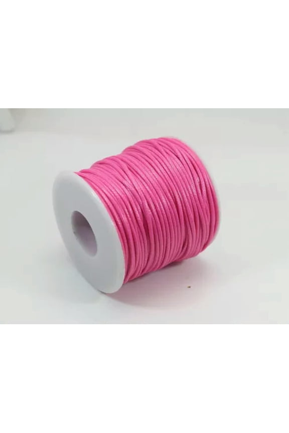 45 Yards Spool Korean Waxed Cord Thread Line 1.5mm for Bracelet Necklace String-2# Hot Pink