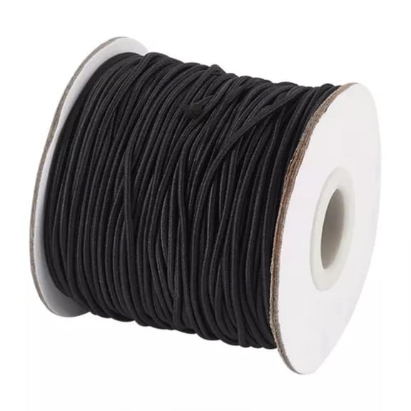 U8MO 45m Black Round Elastic Cord 1.5mm Jewelry Nylon Thread DIY Craft Stretch String