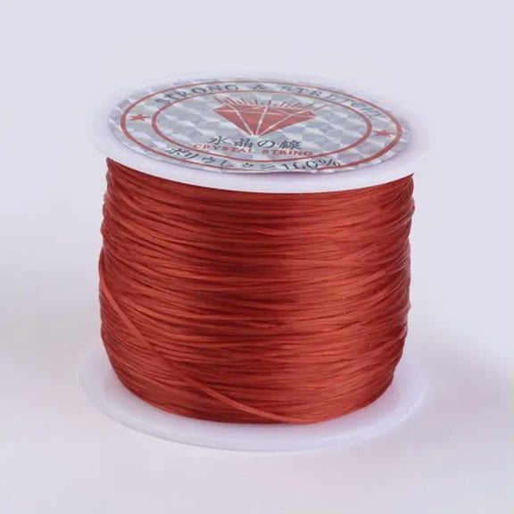 U8MO 45m Flat Spandex Elastic Crystal String Stretch Beading Threads Crafting 0.5mm-DarkRed
