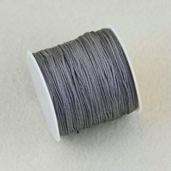 U8MO 45m/roll Chinese knot Macrame Jewelry DIY Cord Rattail Thread String Jade Line-Gray