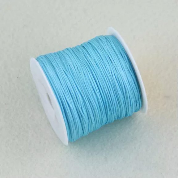 U8MO 45m/roll Chinese knot Macrame Jewelry DIY Cord Rattail Thread String Jade Line-Light blue