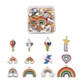 thumbnail image 1 of U8MO 48pcs Rainbow Heart Ice Cream Alloy Enamel Pendants Metal Dangle Charms 14~27mm, 1 of 8