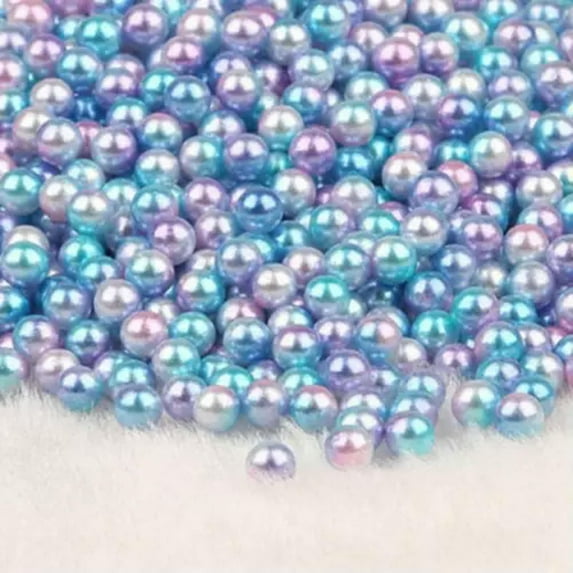 U8MO 4mm 6mm 8mm 10mm Round No Hole Resin Pearl Loose Spacer Beads DIY Craft Findings-1: Lake Blue Purple-8mm 100pcs