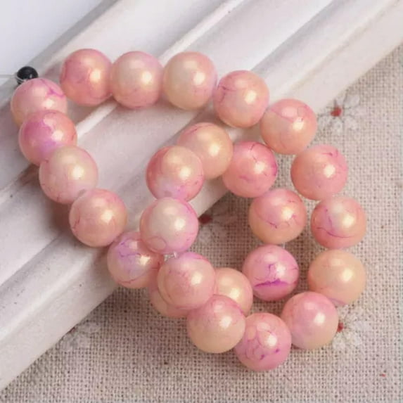 U8MO 4mm 6mm 8mm 10mm Round Shiny Foil Coated Opaque Glass Loose Spacer Beads-Golden Purple-6mm 50pcs