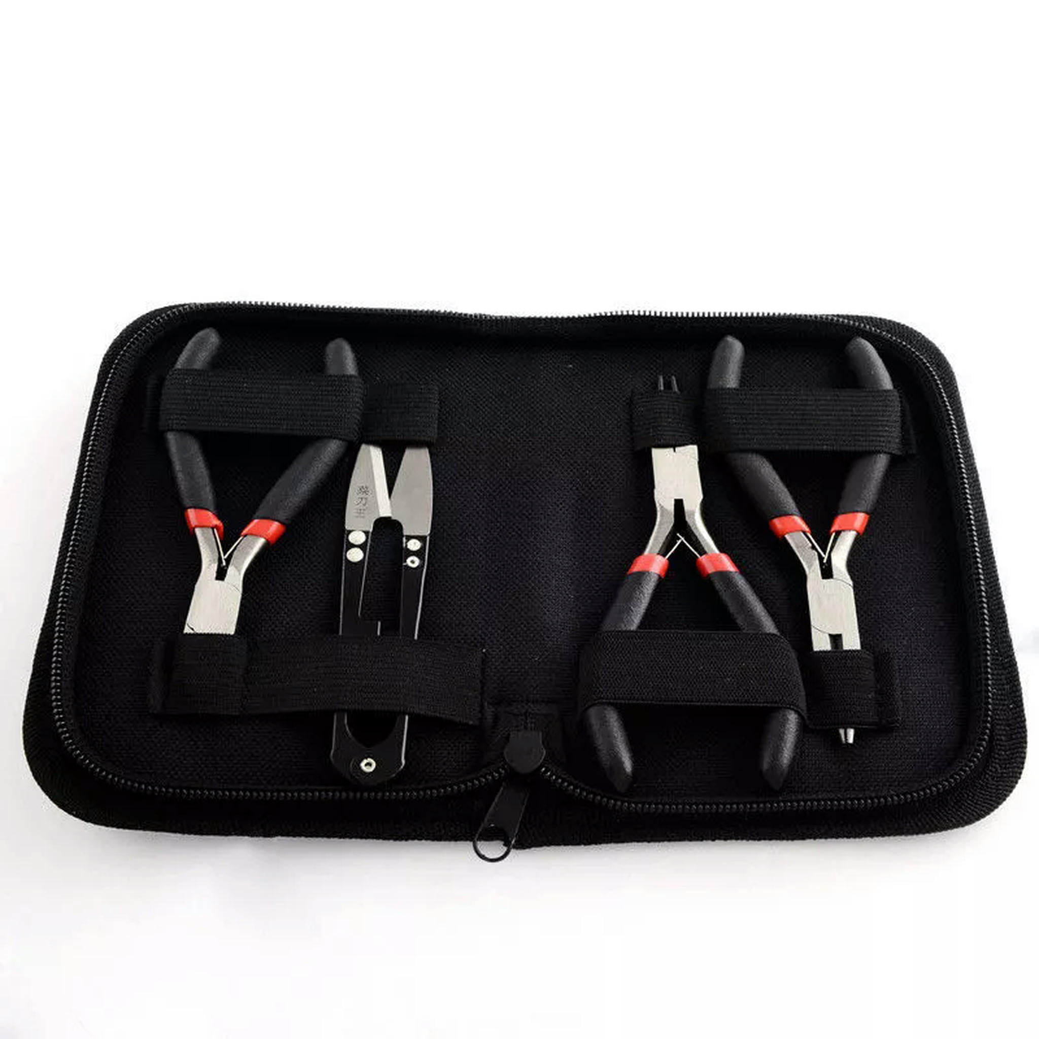 U8MO 4pc/Set 45# Steel Jewelry Plier Kits Side Cutting Wire Cutter Round Nose Scissor