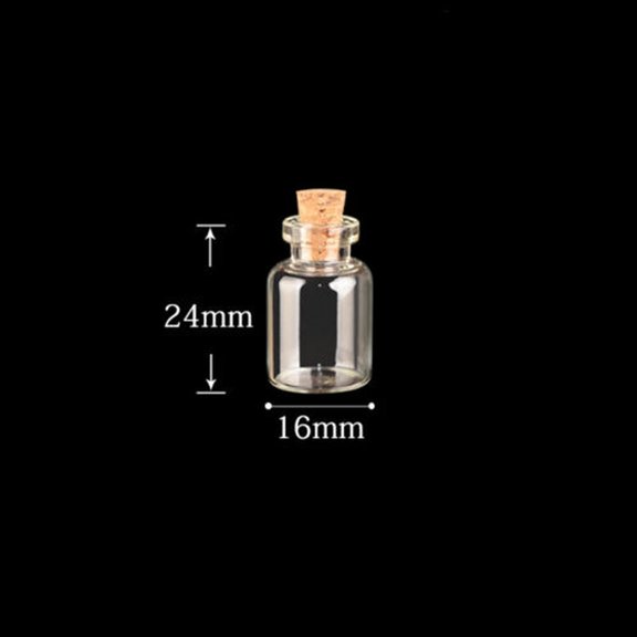 U8MO 4pcs 1~5ml Mini Cork Stopper Glass Vial Jars Containers Drift Wishing Bottle-17# 1.5ml-4pcs