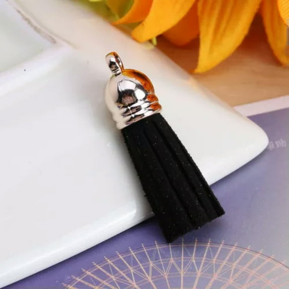 U8MO 4pcs 3cm Handwork Tassel Trim Craft Jewelry Making DIY Accessory Pendant-2# black