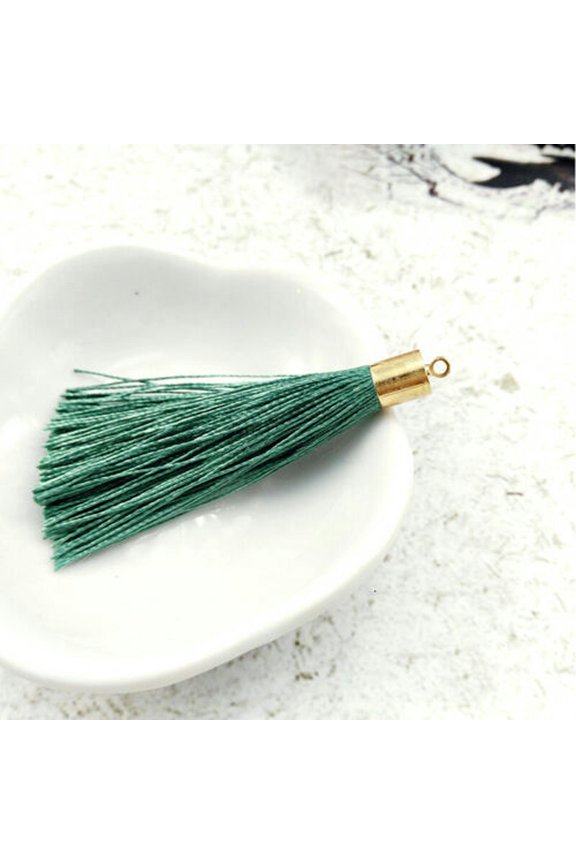 4pcs/lot Metal hat tassels for jewelry making DIY Earrings Tassel Pendants Trim-Chou-heung green-4pcs