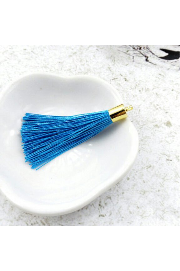 4pcs/lot Metal hat tassels for jewelry making DIY Earrings Tassel Pendants Trim-Lake blue-4pcs