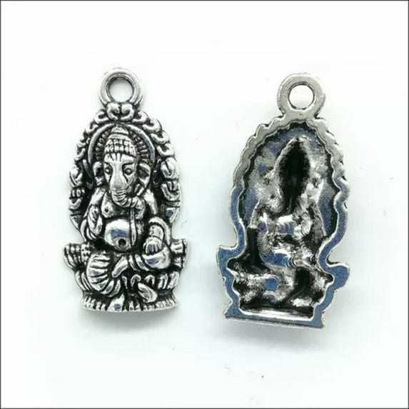 U8MO 5/10/30X Elephant god Antique Silver Charms Pendants for Jewelry Making 26x14mm-ancient silver-100pcs