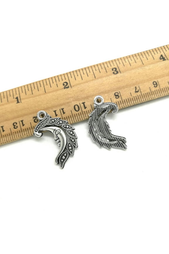 5/20/60/100pc Retro style Goddess of moon face alloy charms pendant 28x17mm-ancient silver-50pcs