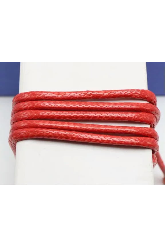 5.5 Yards Round 3mm Korean Waxed Cord String Thread for Bracelet Necklace-2# Red