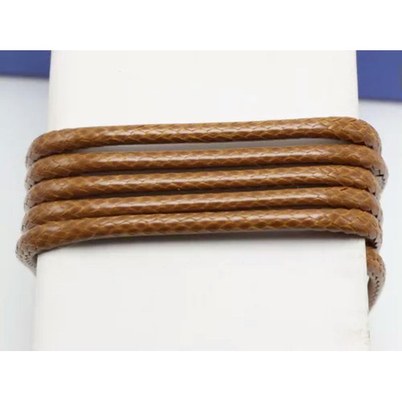 U8MO 5.5 Yards Round 3mm Korean Waxed Cord String Thread for Bracelet Necklace-5# Coffee