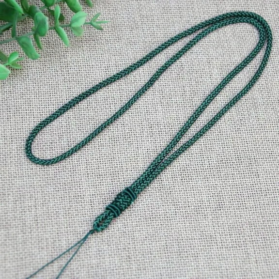 U8MO 5 Chinese Thread Knotted Silk Love Rope String Pendant Necklace Jewelry Cord-4# Green
