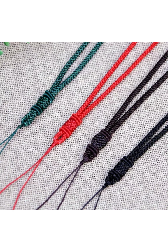 5 Chinese Thread Knotted Silk Love Rope String Pendant Necklace Jewelry Cord-Mixed Red Black Brown