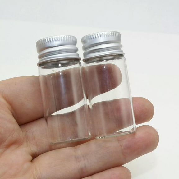 U8MO 5 Empty Small Glass Storage Bottles Vials with Screw Cap 10ml(22X50mm) Mini Jars