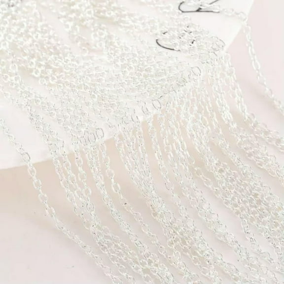 U8MO 5 Meters Cable Open Link Iron Metal Chains 4X3mm Delicated Chain DIY Jewelry-Silver