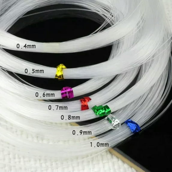 U8MO 5 Rolls Clear Nylon Fishing Wire Non Stretch Beading Cord Invisible 0.4mm-1.0mm-0.4mm 45 Meter each Roll