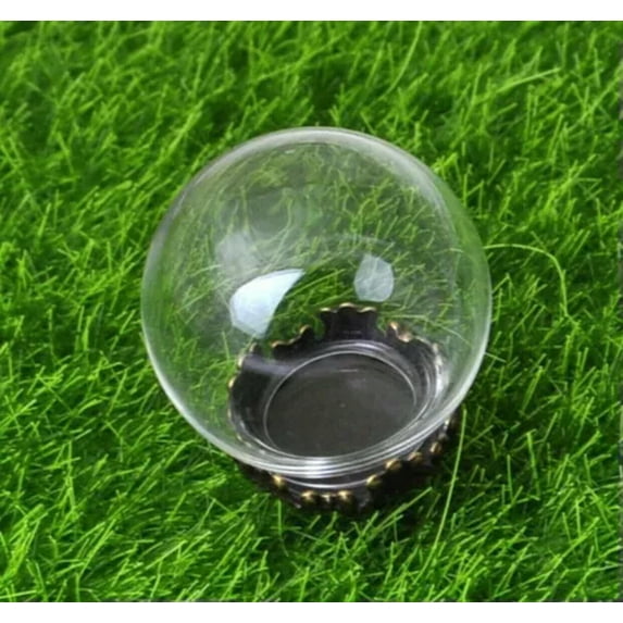 U8MO 5 Set Glass Bottle Pendant 20mm 25mm 30mm 35mm with Bronze Base Memory-30mm-5Pcs