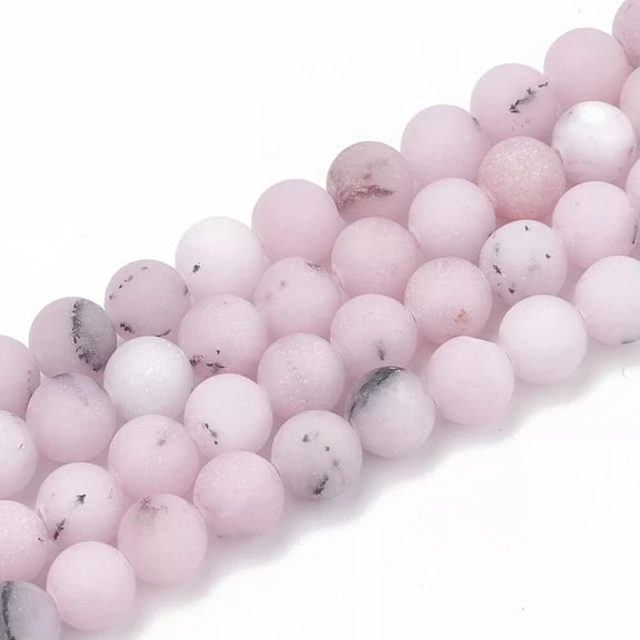 U8MO 5 Strands Frosted Round Natural Cherry Blossom Jasper Beads DIY Jewelry 10mm