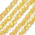 thumbnail image 1 of U8MO 5 Strands Frosted Synthetic Moonstone Holographic Half AB Color Plated Beads 8mm-Yellow, 1 of 3