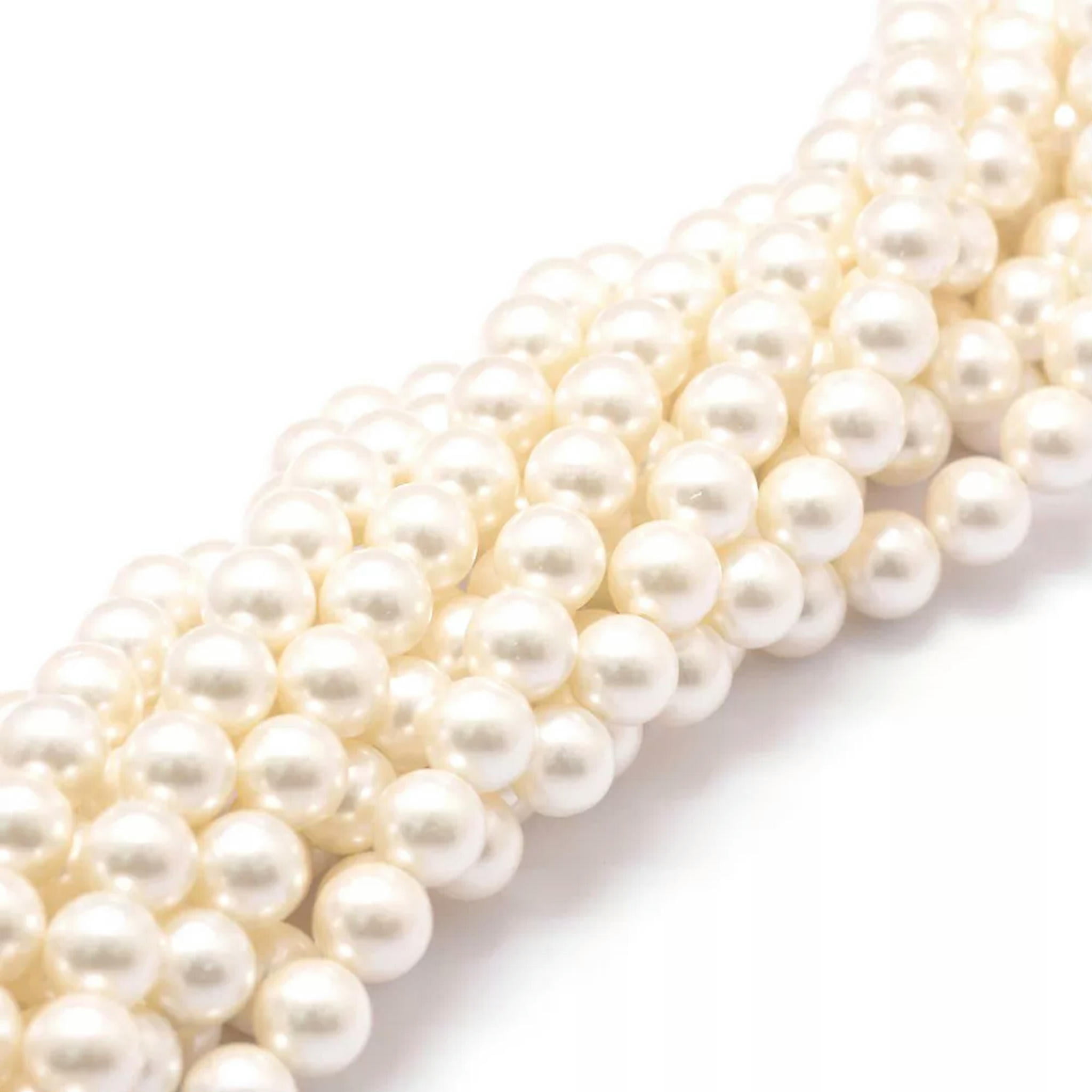 U8MO 5 Strds Shell Pearl Beads Spacer 8mm Round Smooth Loose Beads Craft Floral White