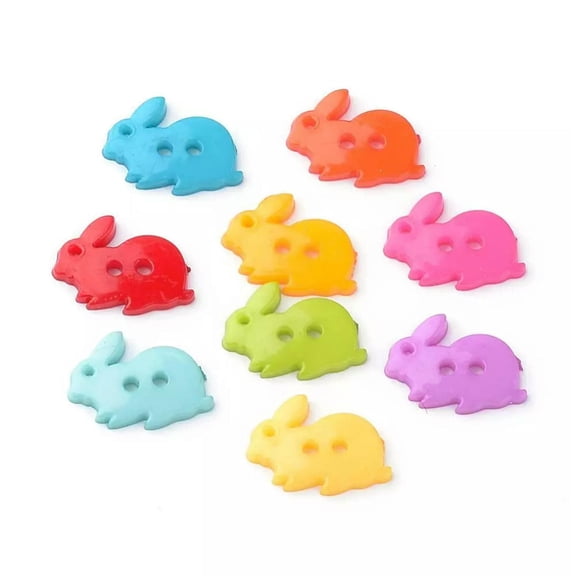 U8MO 50 Bunny Rabbit Buttons Easter Jewelry Making Sewing Supplies Assorted Lot 15mm