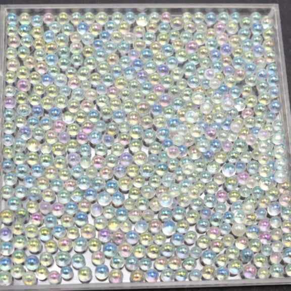 U8MO 50 Gram Crystal Tiny Glass Caviar Microbeads Bubbles Balls 0.6mm-3mm Nail DIY-Clear AB-0.6-0.8mm