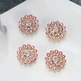 thumbnail image 1 of U8MO 50 Metal Bling Sunflower Crystal Rhinestone Pearl Flatback Buttons 14mm Sewing-Pink +Golden, 1 of 9