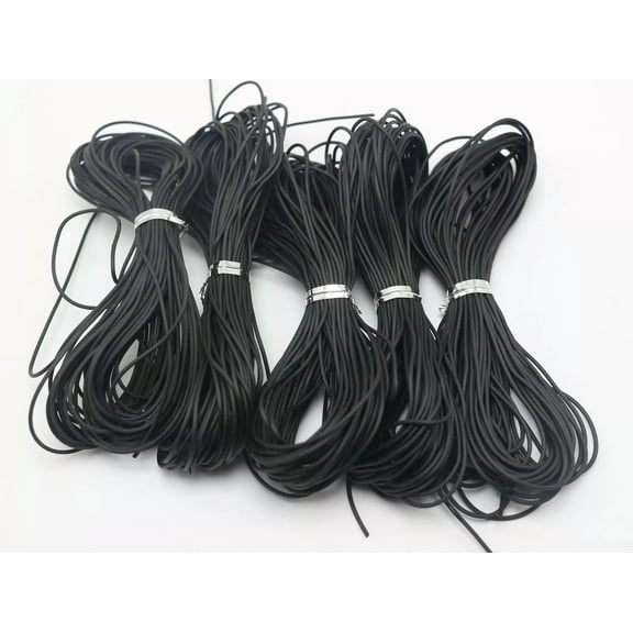 U8MO 50 Meter Black 1mm Solid Rubber Jewelry Cord String for Jewelry Pendants Craft