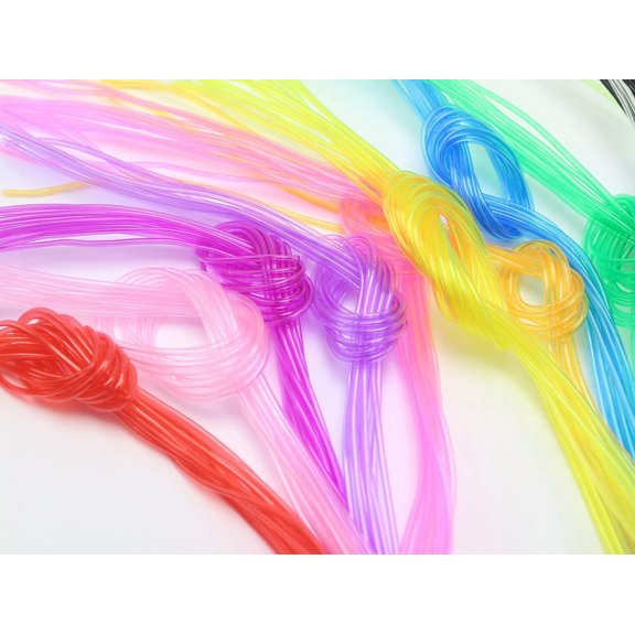U8MO 50 Meter Mixed Transparent Color 2mm PVC Hollow Tubing Cord Cover Memory Wire
