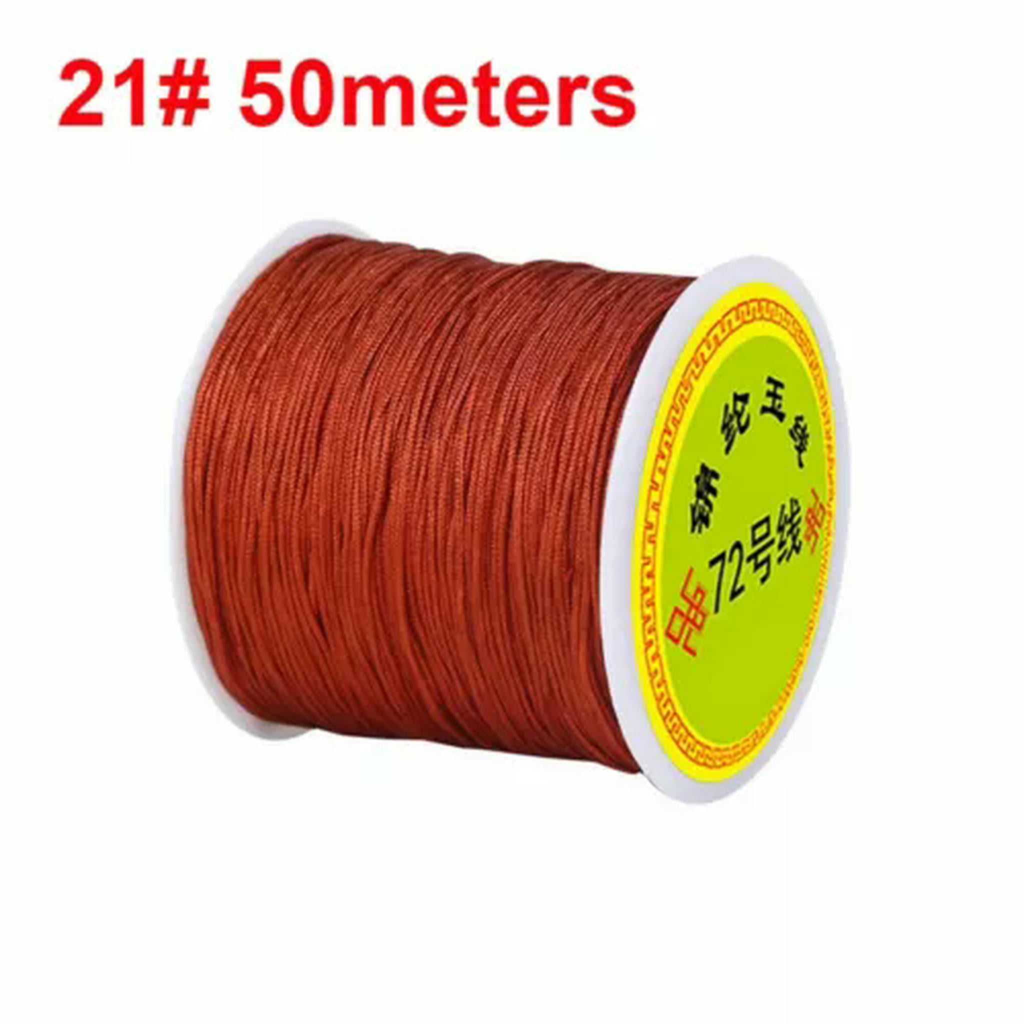 U8MO 50 Meters Nylon String Chinese Knotting Thread 0.8mm Braid Rattail ...