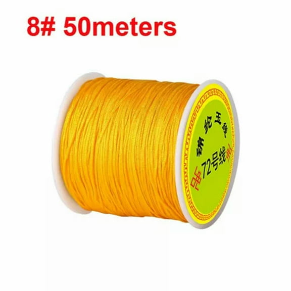 U8MO 50 Meters Nylon String Chinese Knotting Thread 0.8mm Braid Rattail Cord Rope -8# Golden